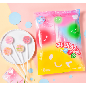 糖果笑脸表情造型棒棒糖水果味创意